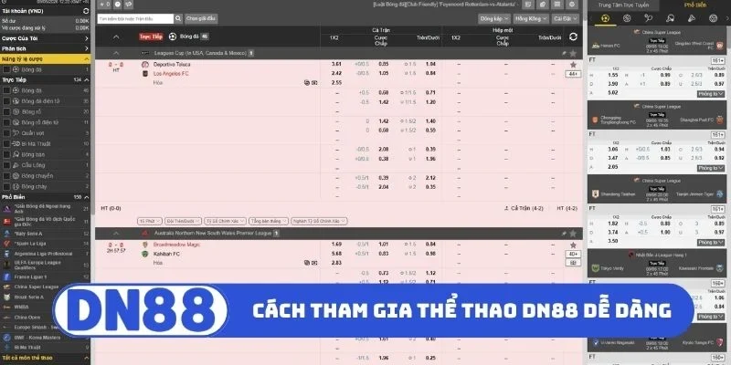 Cách tham gia thể thao DN88 siêu dễ dàng